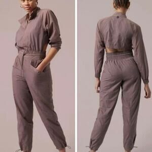 Athleta x Alicia Keys collab Keys Utility Jumpsuit in Cocoa Size 12